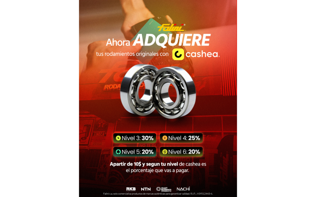 Beneficios por niveles al comprar rodamientos originales en Venezuela con Cashea en Falini C.A.